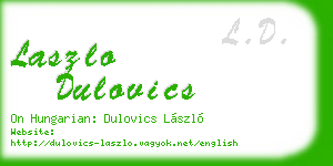 laszlo dulovics business card